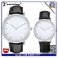 YXL-827 marca Top clássico Japão casais assistir aço inoxidável Caseback marrom crocodilo couro pulseira relógio de pulso